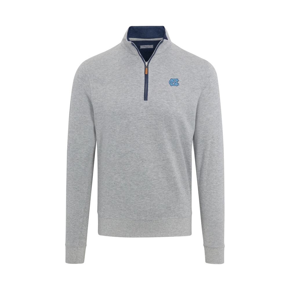 NWT Collars & Co UNC Heather Cloud Cotton Quarter Zip Pullover Grey S